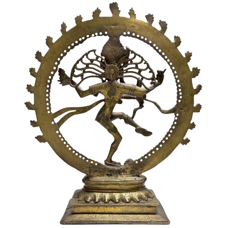Bronzen Nataraja Shiva in kosmische danshouding, Indiase tempelstijl