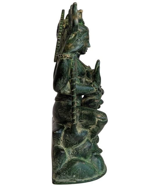 Bronzen Shiva beeld met Ganesha uit Zuid India
