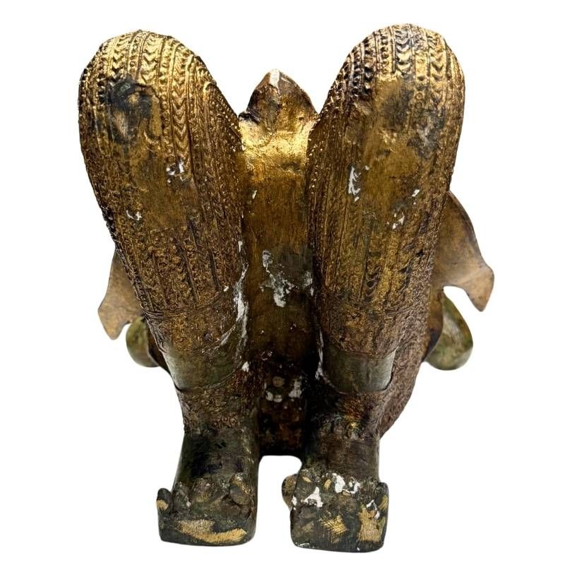 Thaise bronzen tempelwachter als antiek interieurobject met karakter