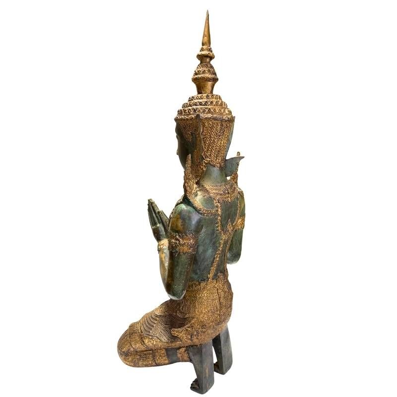 Set antieke Thaise tempelwachters van brons met harmonische uitstraling