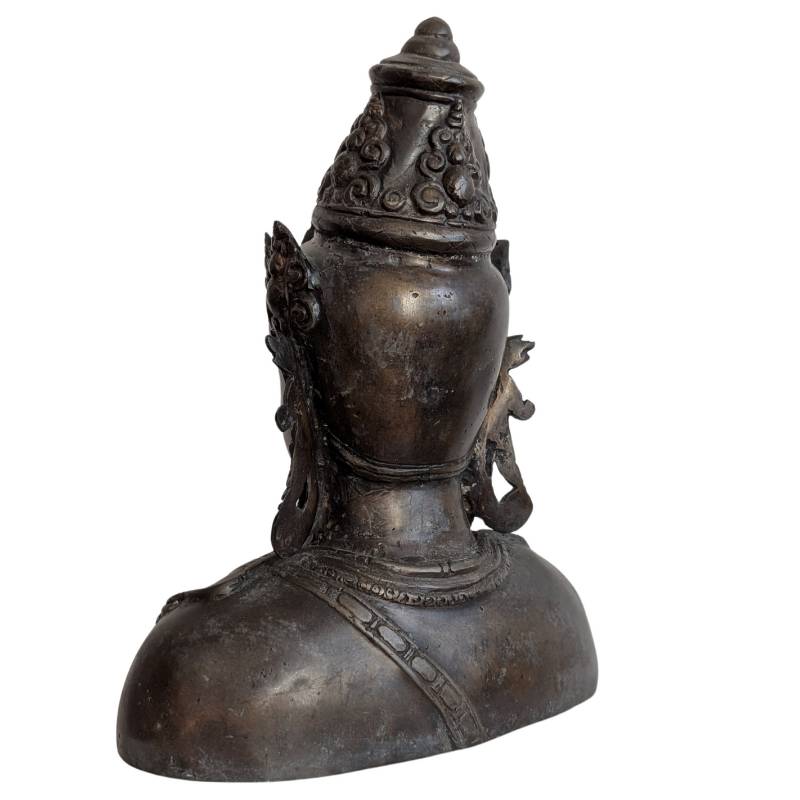 Bronzen Vishnu borstbeeld uit de 17e eeuw, Khmer-gebied