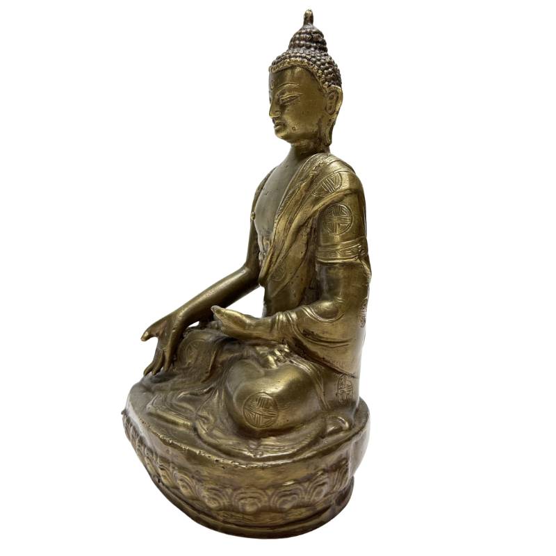 Antiek Chinees bronzen Boeddhabeeld in meditatiehouding