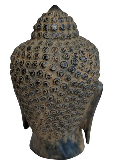 Chinees bronzen boeddhahoofd met klassieke boeddhistische vorm