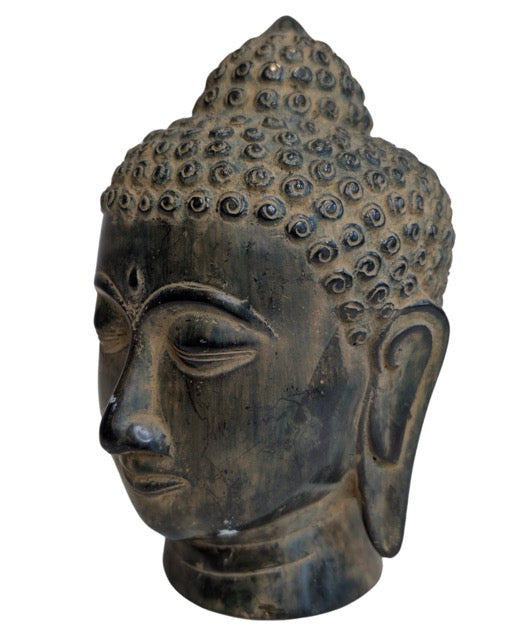 Chinees bronzen boeddhahoofd als sacraal beeld