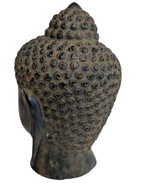 Chinees bronzen boeddhahoofd gebruikt als tempelobject