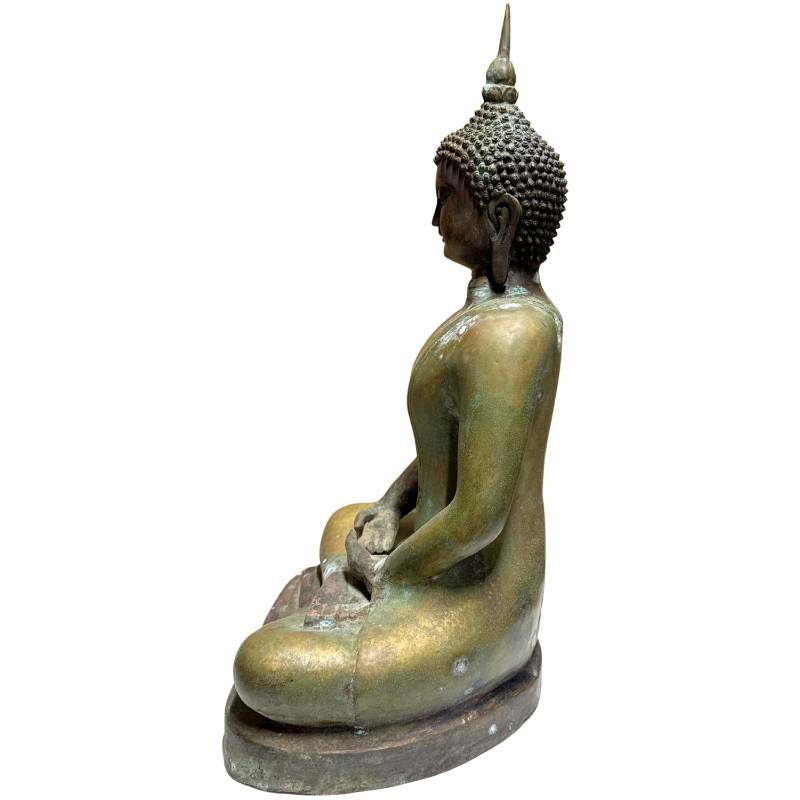 Chinees imperiaal boeddhabeeld in brons met gesloten basis
