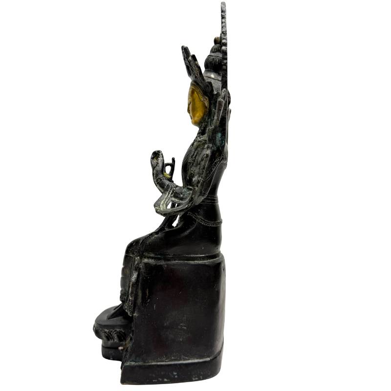 Chinees bodhisattva-beeld in brons met verguld gelaat