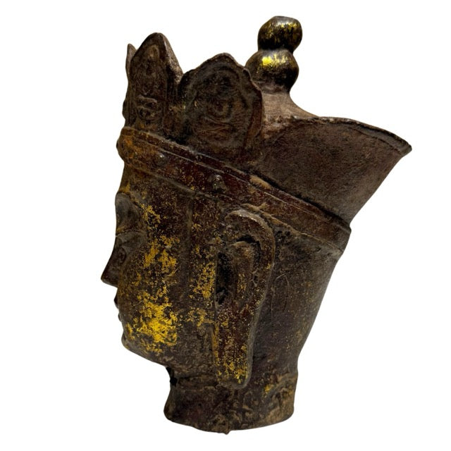 Antiek paar hoofden van een Chinese bodhisattva, Ksitigarbha Dizang Pusa