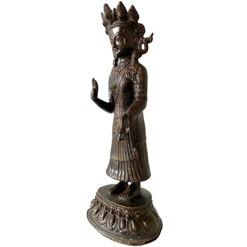 Dipankara boeddha bronzen beeld
