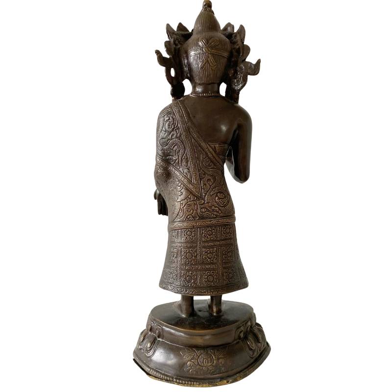 Dipankara boeddhabeeld staand in brons