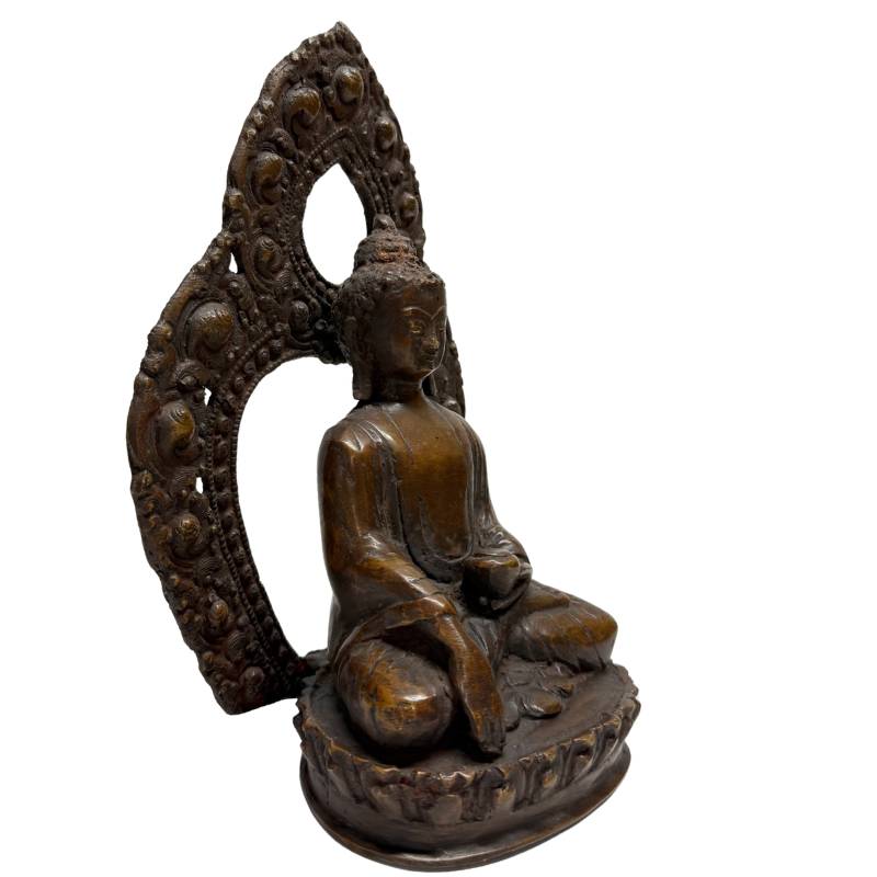 Oude vuurvergulde bronzen Boeddha beelden uit Nepal Himalaya met dhyana mudra