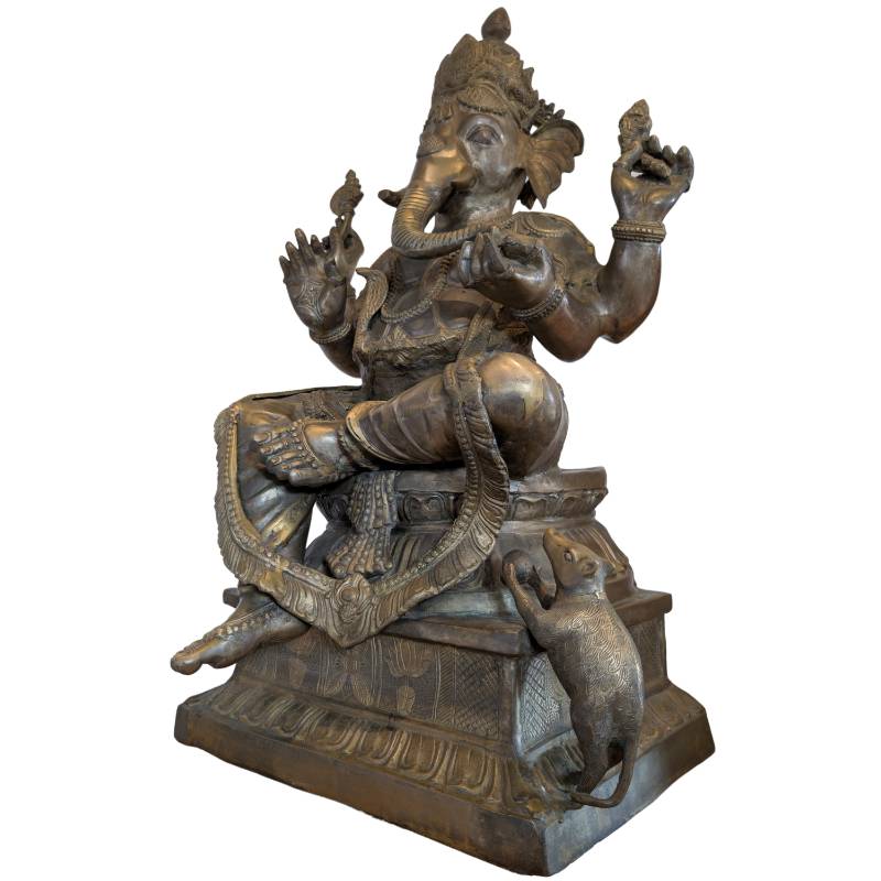 Ganesha beeld brons vuurverguld Nepal tempelbeeld 41 kg 