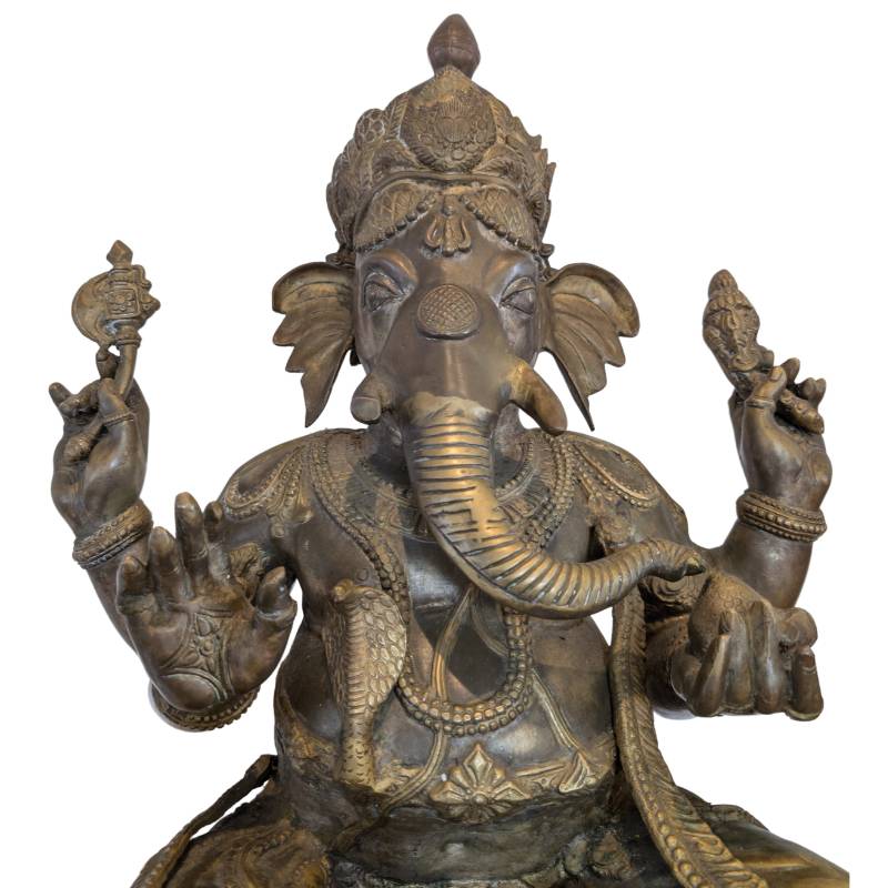 Ganesha beeld brons vuurverguld Nepal groot tempelbeeld 