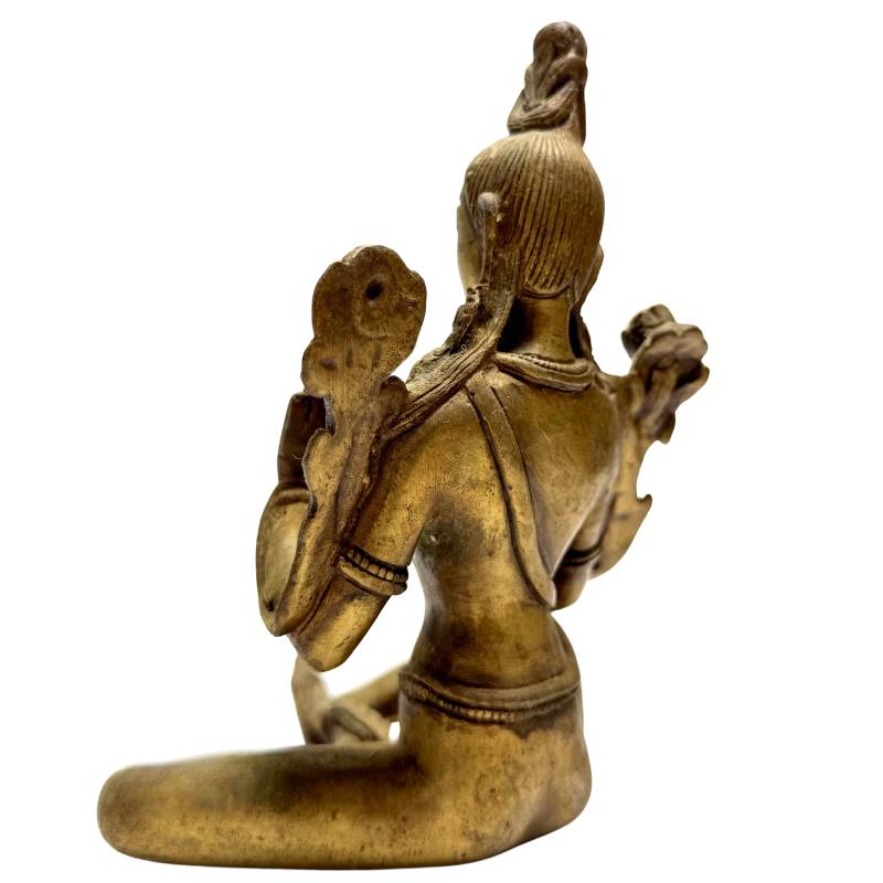 Groene Tara brons beeld India boeddhistische godin sculptuur
