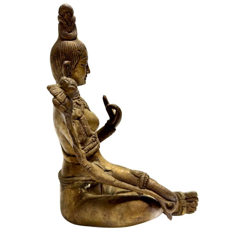 Groene Tara bronzen sculptuur India boeddhabeeld