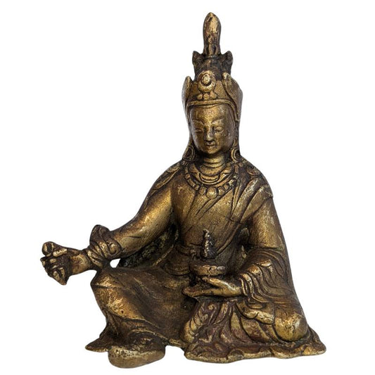 Guru Rinpoche antiek bronzen beeld