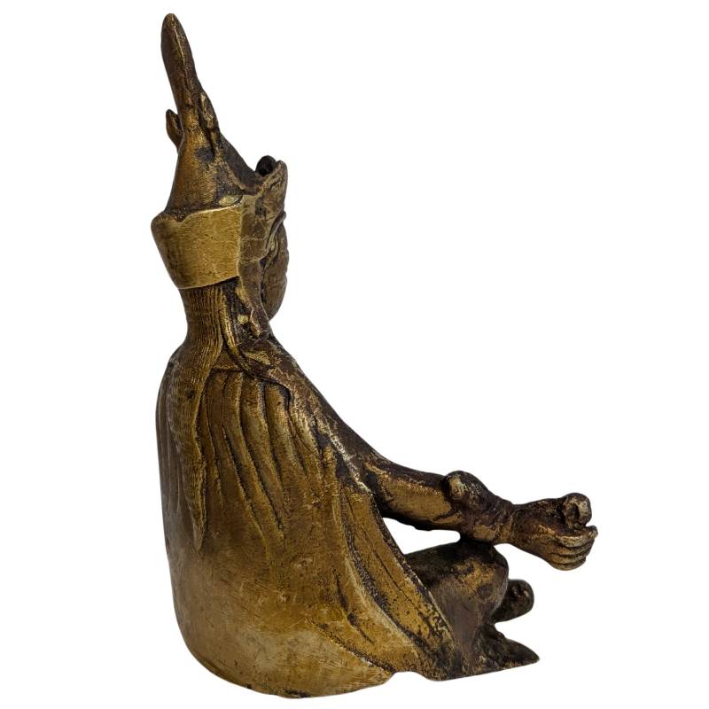 Antiek religieus beeld van Guru Rinpoche in brons