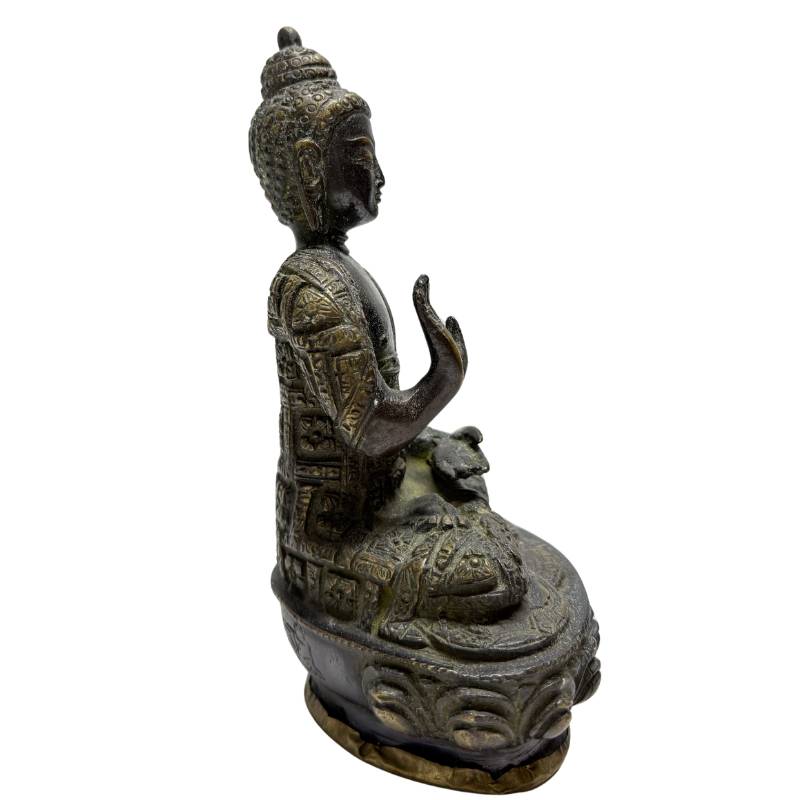 Vuurverguld bronzen Boeddha paar uit de Himalaya regio