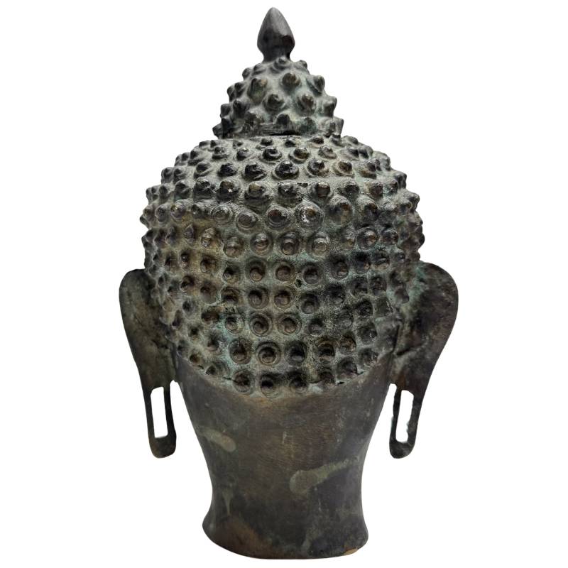 himalaya boeddhahoofd brons oude slijtage patina spirituele kunst 