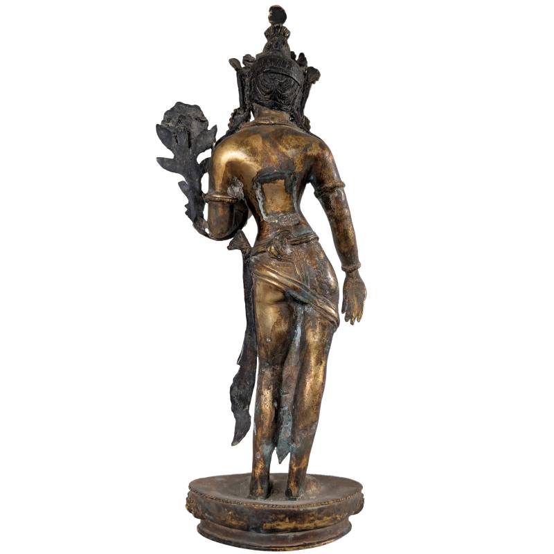 Himalaya Tara beeld brons vuurverguld zeldzaam verzamelobject met utpala lotus varada mudra