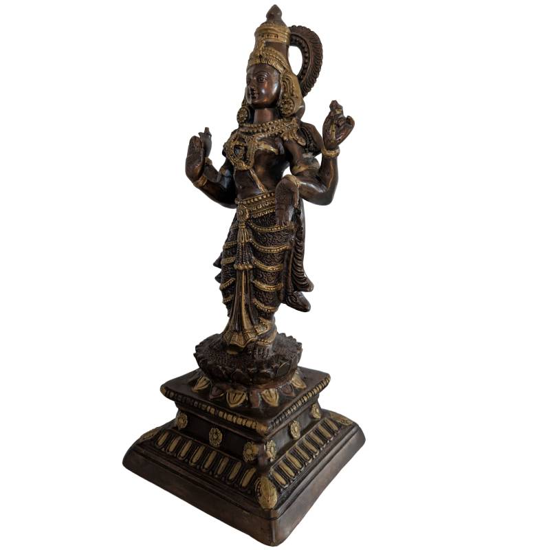 Hindoe Lakshmi beeld brons India godin geluk voorspoed