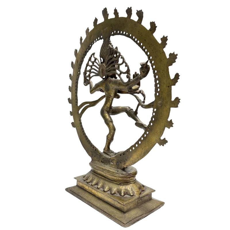 Bronzen Nataraja tempelsculptuur in Indiase stijl