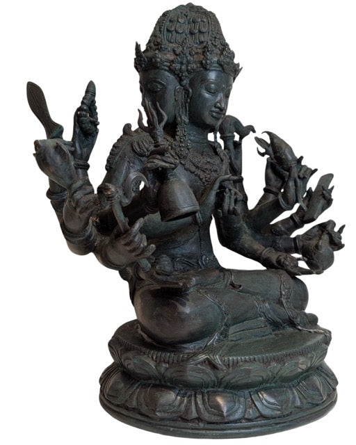 indonesisch-brahma-beeld-brons-verguld