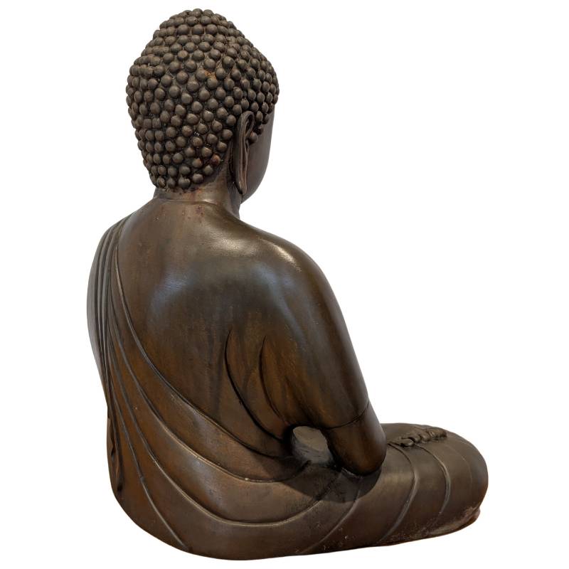 Japanse bronzen zittende Boeddha uitgevoerd als handgemaakt beeld