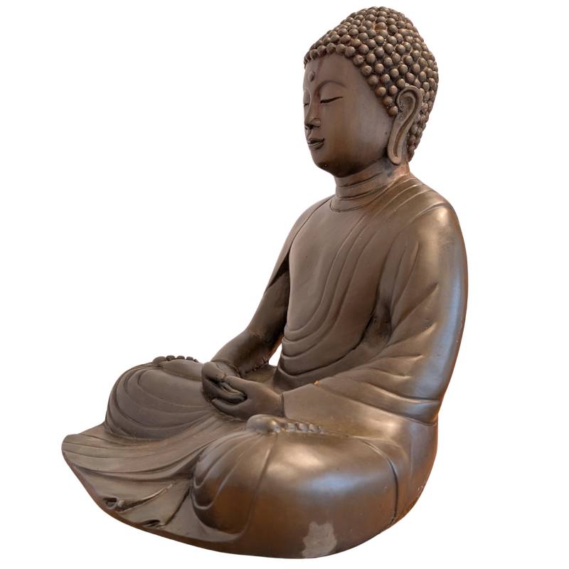 Japanse bronzen zittende Boeddha in meditatiehouding