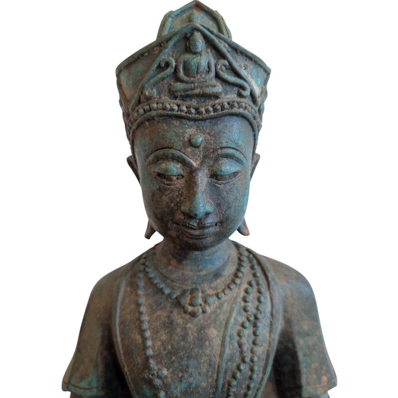 Zittende Avalokiteshvara bodhisattva van brons