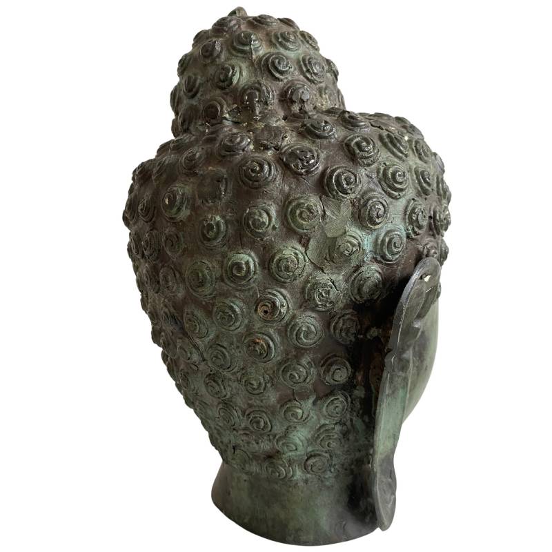 klassiek boeddhahoofd van thais brons