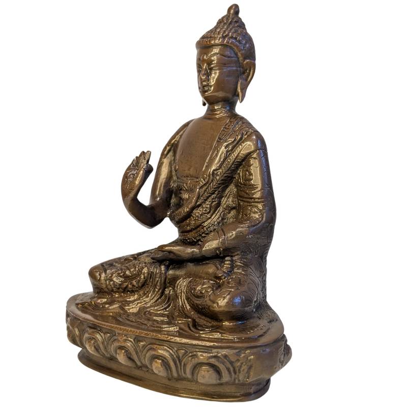 Klassieke boeddhafiguur uitgevoerd in brons