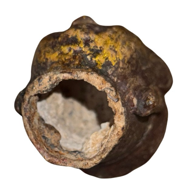 Verguld gietijzeren hoofd van Ksitigarbha Dizang Pusa met natuurlijke oxidatie en slijtage