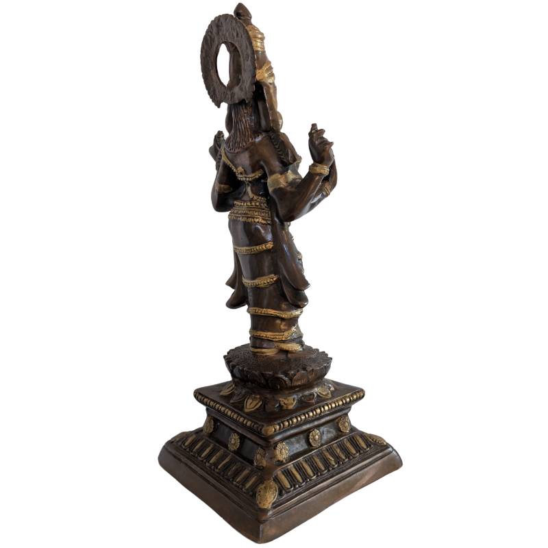 Lakshmi godin brons beeld India hindoe lotus sculptuur