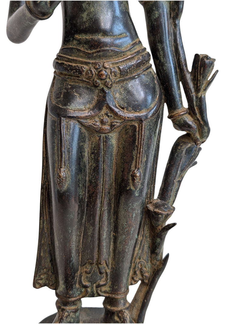 Klassiek Zuid Indiaas bronzen beeld van de godin Lakshmi