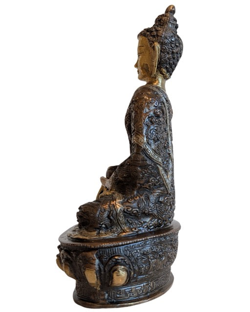 Bronzen Boeddhabeeld van Shakyamuni uit Nepal