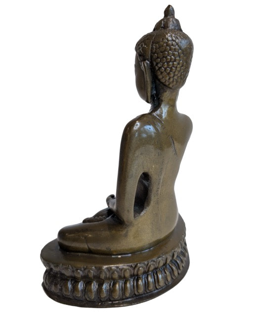 Nepalees bronzen Boeddhabeeld op lotusbasis
