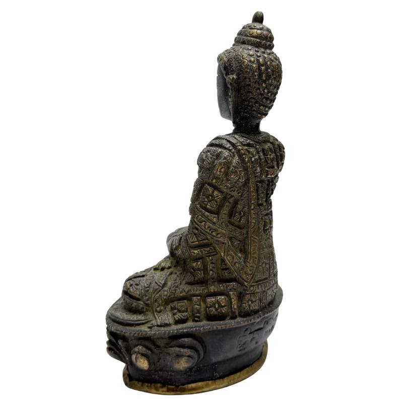 Nepalees meditatie Boeddha paar in vuurverguld brons
