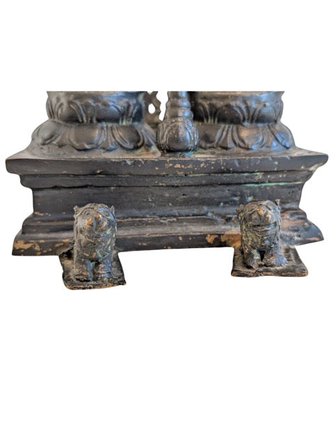 Bronzen Shiva en Parvati uit Nepal met diepe patina en overtuigende ouderdom