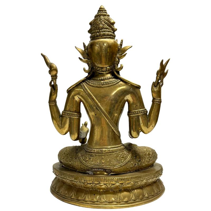 Nepalese Avalokiteshvara bodhisattva in brons met natuurlijke patina