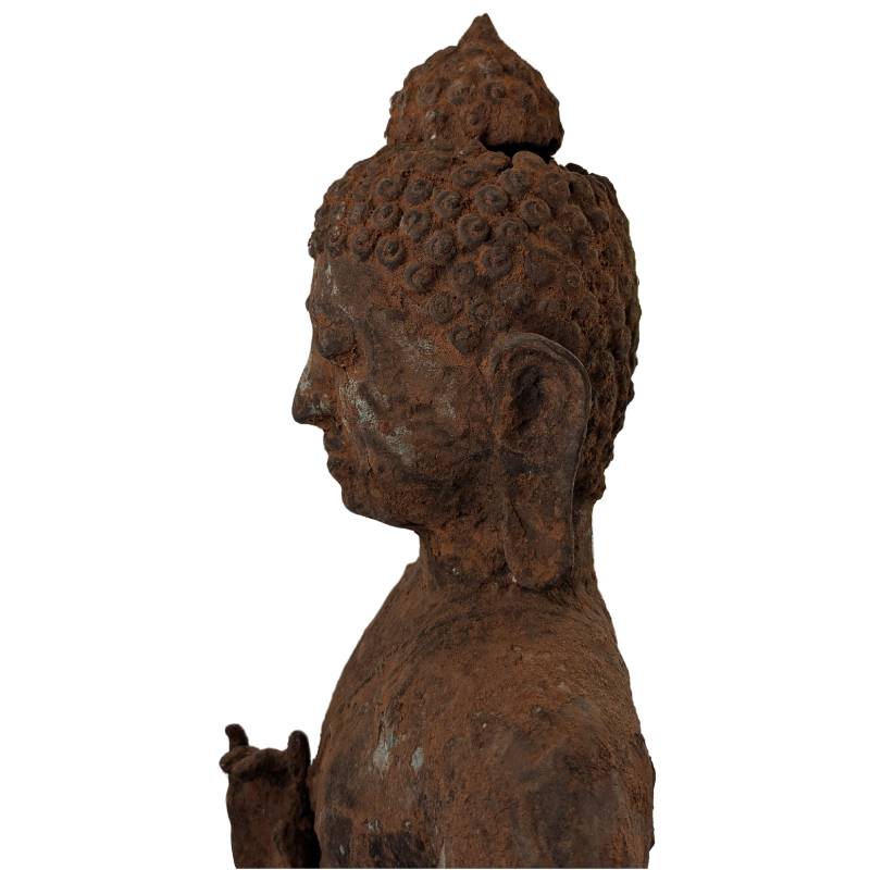 Oud Boeddhabeeld brons Zuidoost Azië Birma meditatie mudra