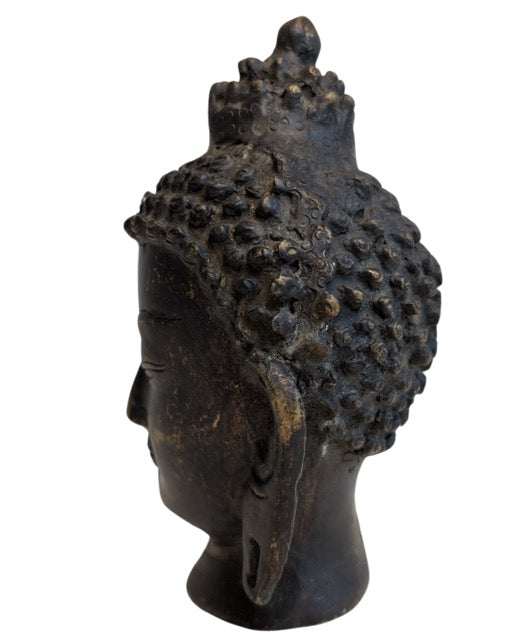 Oud Boeddhahoofd van brons