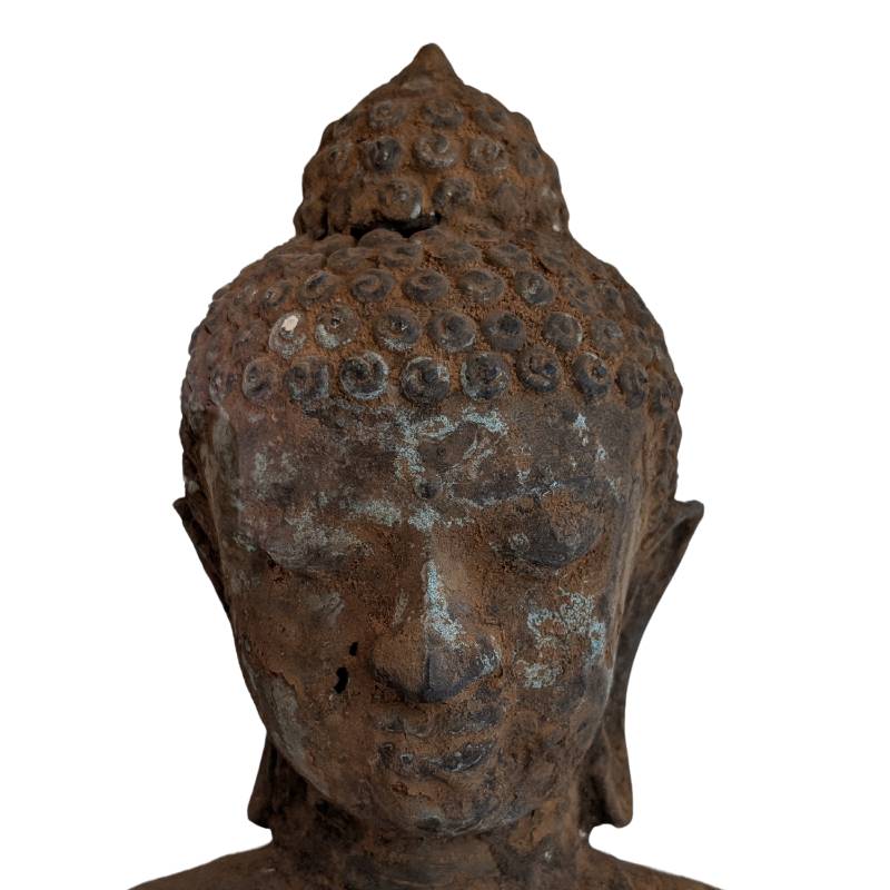 Oud bronzen Boeddha Myanmar boeddhistische kunst meditatie