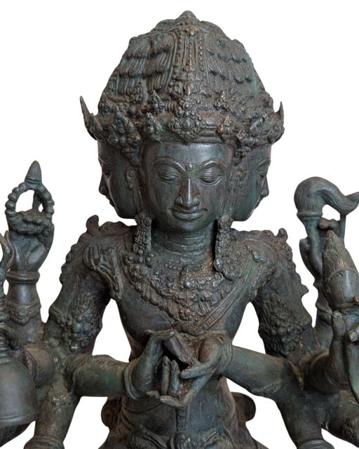 Oud Indonesisch Brahma beeld van brons