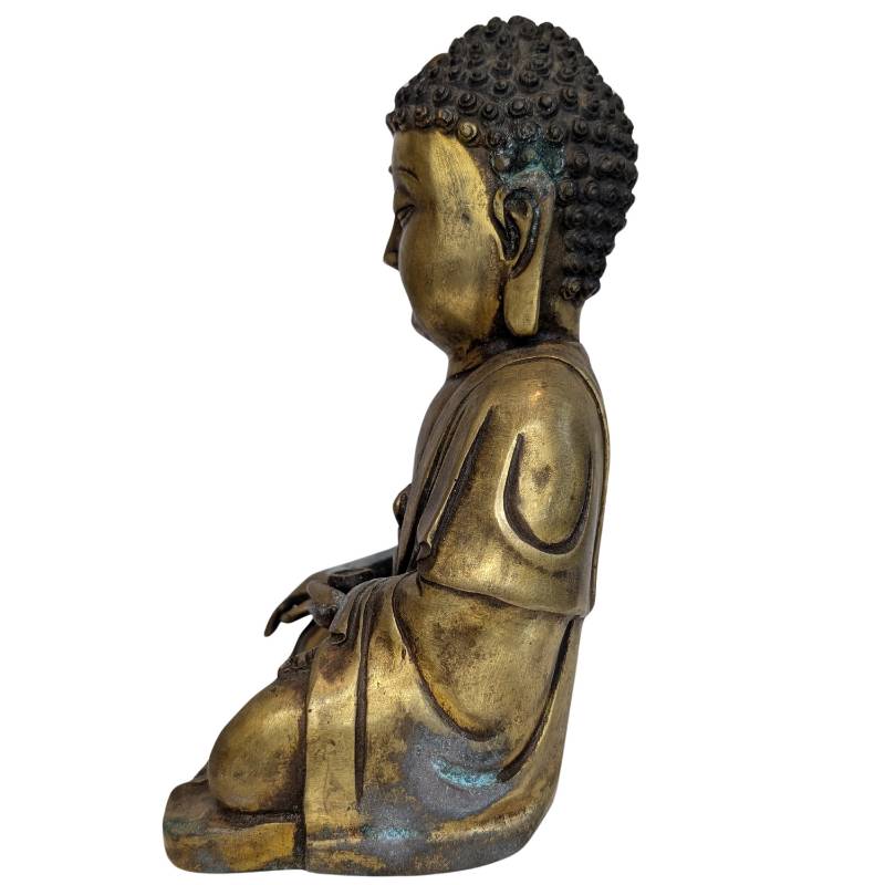 Oude Chinese bronzen Shakyamuni Boeddha sculptuur