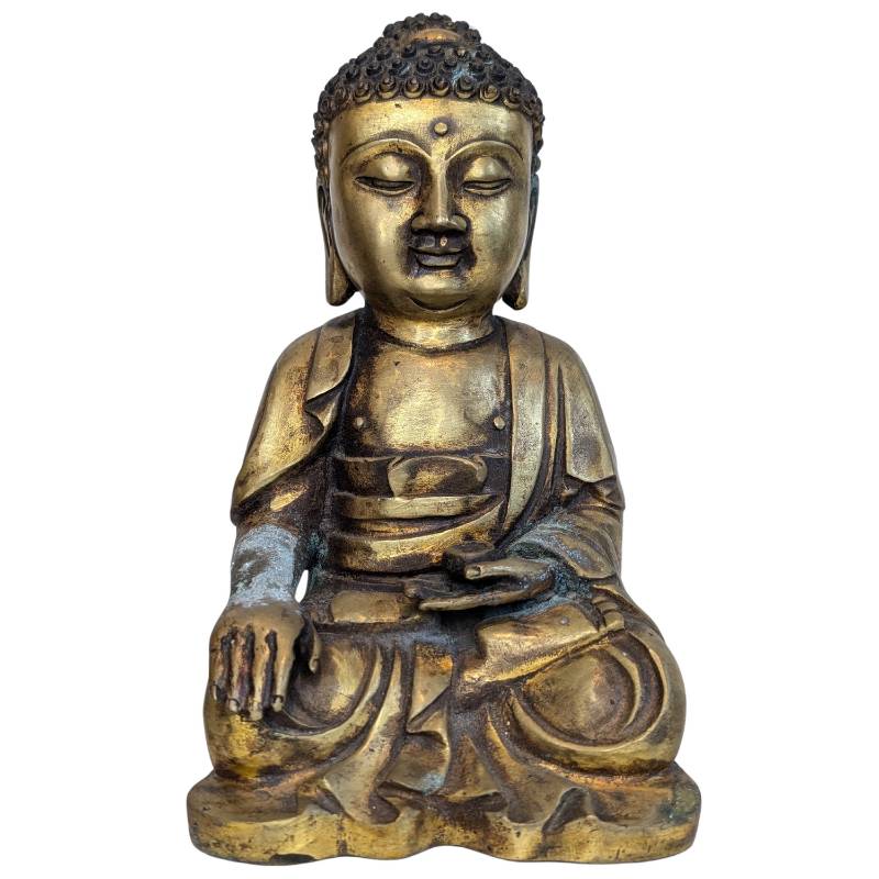 Oude Chinese bronzen Shakyamuni Boeddha