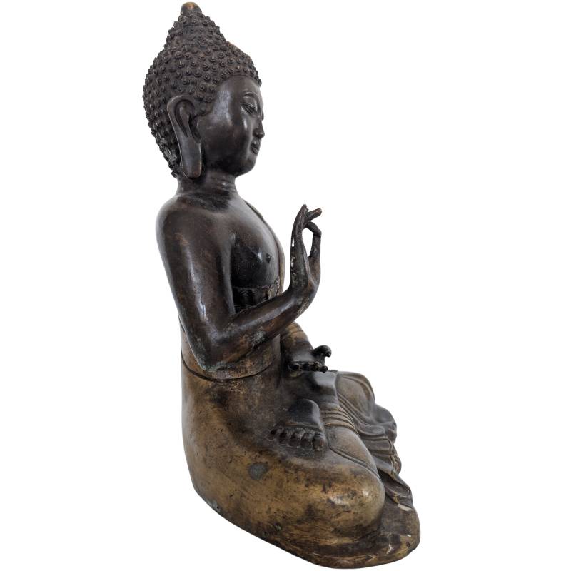 Chinees Boeddhabeeld uit de Qing-periode handgegoten in brons
