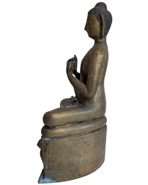 Bronzen Shakyamuni Boeddha met klassieke tempeliconografie