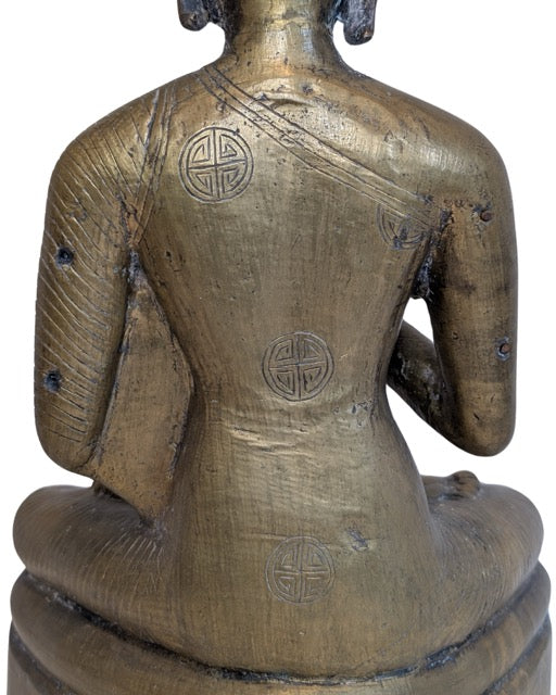 Bronzen Shakyamuni Boeddha met traditionele gieting