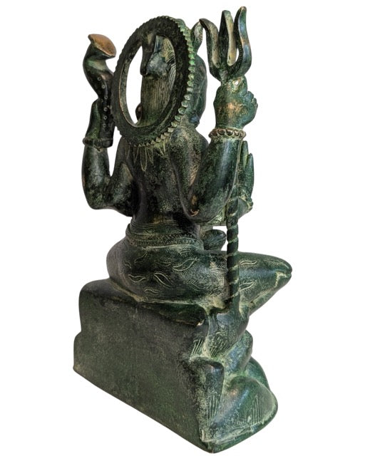 Oud hindoeistisch bronzen beeld van Shiva en Ganesha
